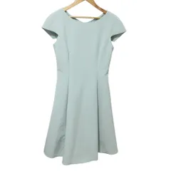 美品 FOXEY NEW YORK フォクシーニューヨーク ノースリーブ ひざ丈 フィットアンドフレア ワンピース 38329 サイズ38 ライトグリーン レディース 古着 中古 USED