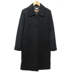 美品 BALMAIN バルマン カシミヤ100％ ステンカラーコート バルマカーンコート 9号 ブラック レディース 古着 中古 USEDのサムネイル