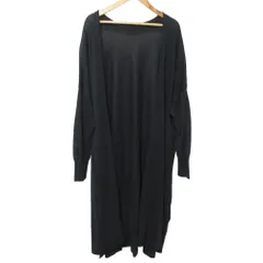 良品 MUSE de Deuxieme Classe ミューズドゥドゥーズィエムクラス Shake code Vネック ロングカーディガン ブラック レディース 古着 中古 USED