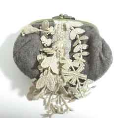 美品 mina perhonen ミナペルホネン cuddle purse forest parade がま口 ウォレット 財布 pa7543 ブラウン レディース 古着 中古 USED