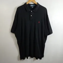 Polo by Ralph Lauren ポロ ラルフローレン ポロシャツ 半袖 ワンポイント ポニー 刺繍 ビッグシルエット 古着 VINTAGE ブラック XL D15