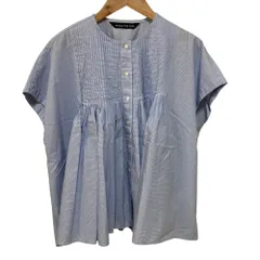 美品 24SS mizuiro ind ミズイロインド pin tuck N/S shirt フレンチスリーブ ピンタックシャツ ブラウス 2-230075 ブルー レディース 古着 中古 USED mizuiro ind｜【30%OFF】pin tucked N/S shirt ピンタックノースリーブ