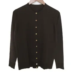 新品同様 MUSE de Deuxieme Classe ミューズドゥーズィエムクラス FF30 クルーネック カーディガン サイズ38 ブラウン レディース 古着 中古 USED