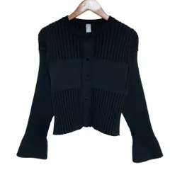 美品 CFCL シーエフシーエル FLUTED GLITTER COLLARLESS SHIRT CARDIGAN カーディガン CF008KE067 サイズ1 ブラック レディース 古着 中古 USEDのサムネイル