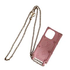 Louis Vuitton ピンク iPhone用ケース ゴールドチェーン付き - メルカリ