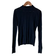 美品 24年モデル MAX MARA STUDIO マックスマーラステュディオ シルクブレンド ウール ハイネック ニット セーター M ネイビー レディース 古着 中古 USEDのサムネイル