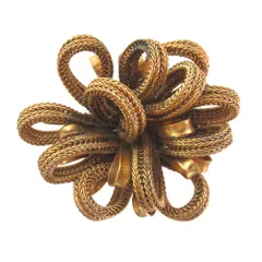美品 Christian Dior クリスチャンディオール ドイツ製 ヴィンテージ フラワーモチーフ ブローチ GP ゴールドカラー レディース 古着 中古 USED