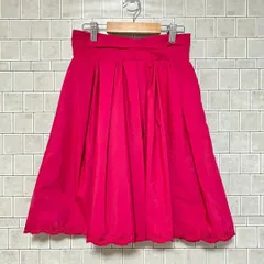 L'EST ROSE　レストローズ　ワインレッド　フレアスカート　裾レース付き　【M】