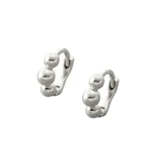 【シルバー×ピアス】[Cream dot. クリームドット公式] ピアス レディース   ニッケルフリー フープ ワンタッチ キャッチレス 中折れ 極小 メタルボール 耳たぶフィット フィット  のサムネイル