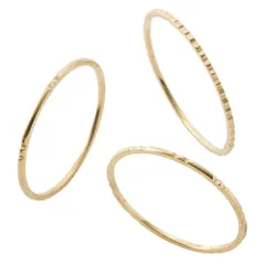 【ゴールド×17号】[Cream dot. クリームドット公式] リング 指輪 レディース  ステンレス製 3点セット 金属アレルギー対応 つけっぱなし セットリング 重ねづけ スキンジュエリー 極細 凹凸 細い  