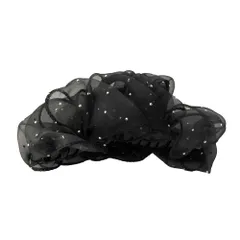 【A：ドットスタッズ×ワンサイズ】[Cream dot. クリームドット公式] ヘアアクセサリー レディース  バンスクリップ ヘアクリップ オーガンジー シフォン フリル チュール 無地 しっかり留まる 大きめ ボリューム ヘアアクセ ヘアアレンジ 簡単