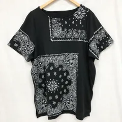 n'Or オシャレウォーカー ペイズリー バンダナ柄 プリントTシャツ オーバーサイズ 黒 FREEのサムネイル