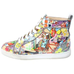 CHRISTIAN LOUBOUTIN (クリスチャンルブタン) LOUIS ORLATO PRINTED HIGH-TOP SNEAKERS 総柄 エナメルハイカットスニーカー マルチ 43