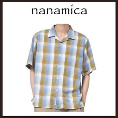 ナナミカ オープンカラー ピケ 半袖 シャツ XL NavyxMint - メルカリ