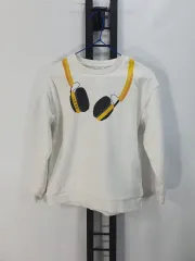 フェンディ キッズ スウェットシャツ ヘッドフォン プリンティング 白 10y