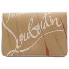 CHRISTIAN LOUBOUTIN (クリスチャンルブタン) クラフト ロゴデザイン コンパクト カードケース 名刺入れ ブラウン 3185056のサムネイル