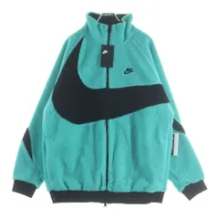 NIKE (ナイキ) AS M NSW VW SWSH FULL ZIP JKT ビッグスウッシュボアフリースリバーシブルジャケット グリーン/ブラック BQ6546-301