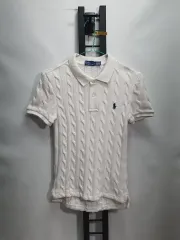 ポロ ラルフローレン ケーブル編み カラーTシャツ 白 m