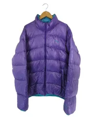 プーマ PUMA ナイロン ダウン ジャケット 前開き ロング刺繍 サイズ L パープル 国内正規 QQQ 