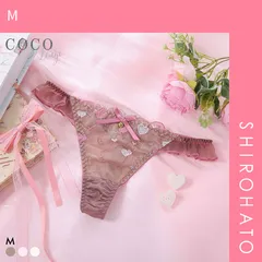 【メール便】【SHIROHATO公式】【正規品・新品】ココランジェ ハートフルメロディー Tバック ショーツ サイドリボン COCO Linge(M)