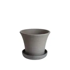 新品 鉢 三河焼 KANEYOSHI 【日本製/安心の国産品質】 陶器 植木鉢 三河焼 ローズ 古風焼 8号 皿付き