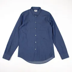 アクネAcne コットンゴロワンポイント刺繍ダンガリーシャツ インディゴ46のサムネイル