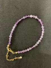 ブレスレット　パープルフローライト　【ハンドメイド】