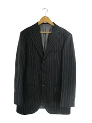 ユナイテッドアローズ UNITED ARROWS SOVEREIGN スーツ ジャケット 3B ストライプ サイズ48 黒 QQQ