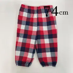 ap10540-3 OBAiBi オバイビ BABY ベビー パンツ 70 12M 74cm レッド 赤 ネイビー チェック柄 タータンチェック ジョガーパンツ ウエストゴム 裾ゴム 12ヶ月 OBAÏBIのサムネイル