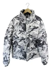ザノースフェイス THE NORTH FACE  F21 4001177358 ダウン ジャケット ジップアップ 総柄 ロゴ ホワイト ブラック サイズ3XL 115 ☆AA★ QQQ
