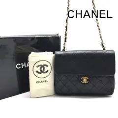 良品 CHANEL シャネル ミニ マトラッセ ココマーク ターンロック チェーン ショルダー バッグ ラムスキン ブラック レディース k7618