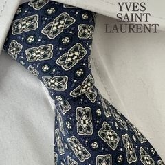 極美品 スリーピース × Yves saint Laurentネクタイ ✨極美品✨Yves Saint Laurent ネクタイ 魚柄 ネイビー シルク - メルカリ