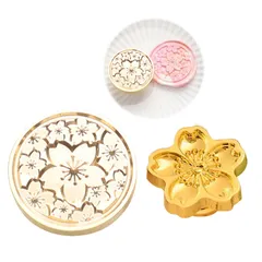 PAVIKE シーリングスタンプ ヘッド 2点セット シーリングヘッド 桜 さくら 花の季節 フラワー 真鍮ヘッド ワックスシールスタンプ 真鍮製 桜 和風 お花見 お祝い 招待状 メッセージカード 封筒の装飾 DIY用 手芸用品