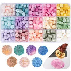 Chisafly シーリングワックス シーリングスタンプ 封蝋 15色 ワックス ワックスビーズ 約375粒 約200グラム 専用ケース付き 大容量 補充用 招待状 DIY 便箋 祝い 結婚式（明るいカラー）