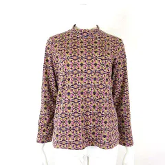 ネイプル NEIPLE JUNIOR カットソー トップス 総柄 ハイネック 長袖 M マルチカラー