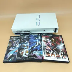 【D30678】PlayStation2 ホワイト 本体 メモリーカード ソフト　55000GT　※ジャンク