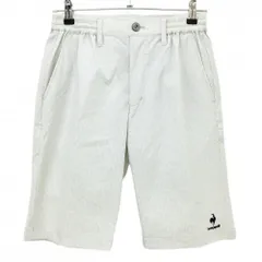 【新品】ルコックゴルフ ハーフパンツ ライトグレー×白 チェック サッカー生地 メンズ M ゴルフウェア le coq sportif