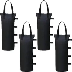 Alpha Depot テント タープ 重り固定 ウェイトバッグ ウエイトキャンプ 重し 砂 袋 x 4個セット (ブラック)のサムネイル