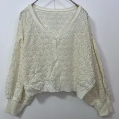 GRLグレイル ニット カーディガン サイズF 薄手 透け感 春夏 白 ホワイト　　　　T-175