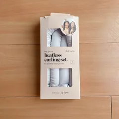 キッチュサテンヒートレスカーリングセット – 34インチのヘアカーラーと2つのサテンシュシュが付いた一晩のヒートレスカール