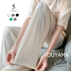 ワイドパンツ パンツ レディース ストレート ゴム タックパンツ ロング 無地 春秋 wh070