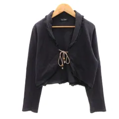 イーストボーイ EAST BOY ショールカラージャケット ショート丈 前開き 麻 リネン混 11 紺 ネイビー /YK21