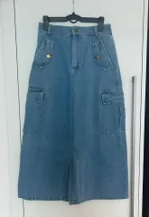 デニム カーゴ ロングスカート