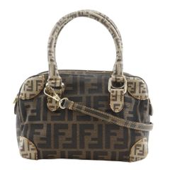 FENDI】ミニボストンバッグ ズッカ柄 ゴールド金具 PVC 自立 - メルカリ