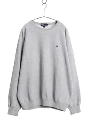 90s ポロ ラルフローレン ワンポイント スウェット メンズ L 古着 オールド 裏起毛 クルーネック トレーナー プルオーバー シンプル グレー