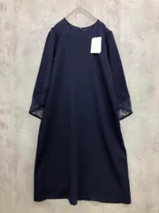 新品 Flolia フロリア 卒業式・入学式 レース切替えフレアスリーブIライン ワンピース size2L/ネイビー ■■ レディース