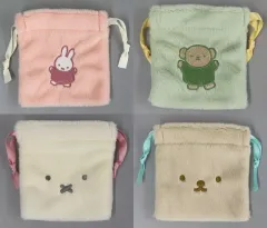 【中古】バッグ 全4種セット ふわふわ巾着ポーチ 「タイトーくじ ミッフィー＆ボリス Fluffy Collection」 E賞