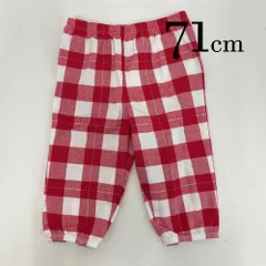 ap10542 OBAiBi オバイビ BABY ベビー パンツ 70 9M 71cm レッド 赤 ホワイト 白 チェック柄 タータンチェク ジョガーパンツ ウエストゴム 裾ゴム 9ヶ月 OBAÏBIのサムネイル