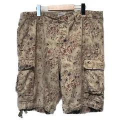 【中古】　REPLAY　ハーフパンツ　短パン　ショートパンツ　ボトムス　ボタンフライ　裾紐　スラッシュポケット　フラップポケット　花柄　ロゴタグ　総柄　オーバーサイズ　古着　/1581