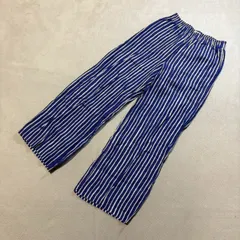 【タグ付き新品未使用】marimekko （マリメッコ） タグ付き新品未使用 定価51700円 ストライプ柄 ウエストゴム リネン100％ ストレートパンツ カジュアルパンツ レディースSサイズのサムネイル
